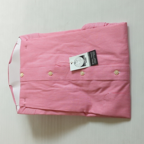 Tommy Hilfiger Men's Long Sleeve Shirt Coral pink White Striped Size 15 32-33 - Picture 6 of 8